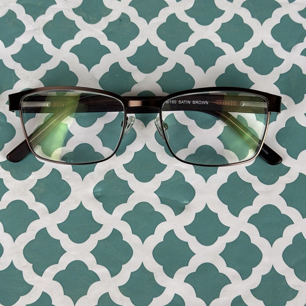 Enhance 3986 Satin Brown Metal‎ Square Eyeglasses FRAMES ONLY 51-18-150mm